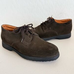 Tod's Brown Suede Lace Up Derby Shoes EU38 US 7